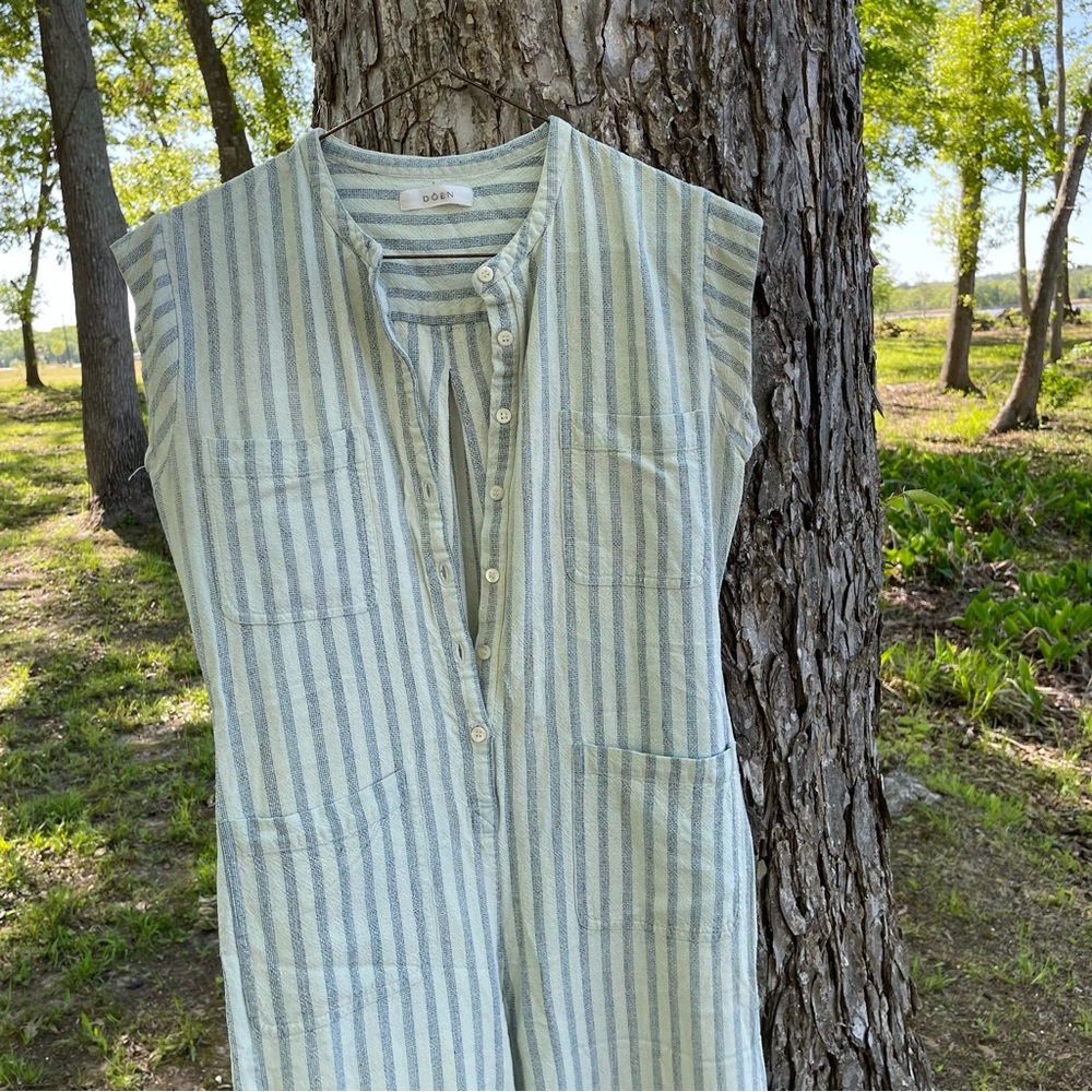 Doen Biarritz Striped Jumpsuit size xs Women Casual Wide Leg Romper